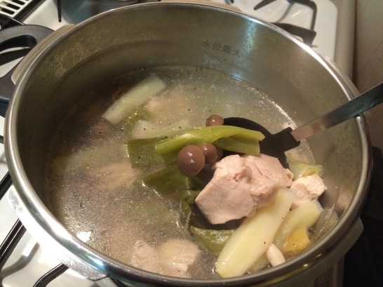 圧力鍋で炊いたスープ